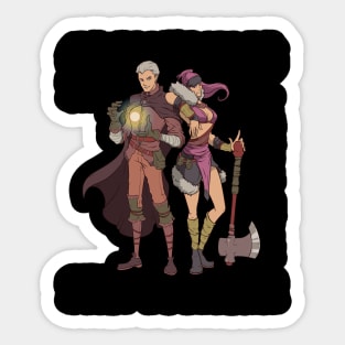 Roleplaying RPG Couple Gift Valentines Day Wizard Barbarian Sticker